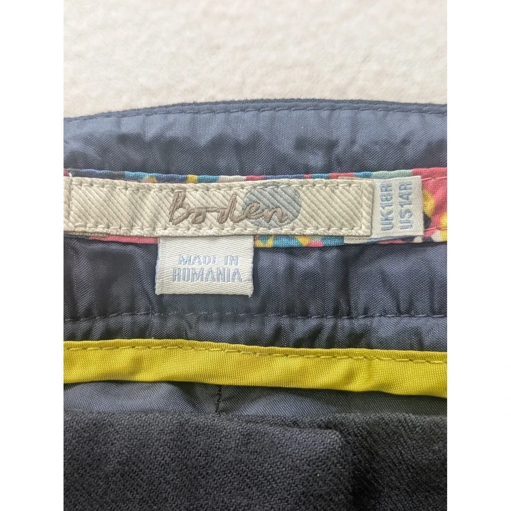 Boden Wide Leg Navy Trousers‎ Pants Sz 14 Classic Career Preppy Academia Capsule